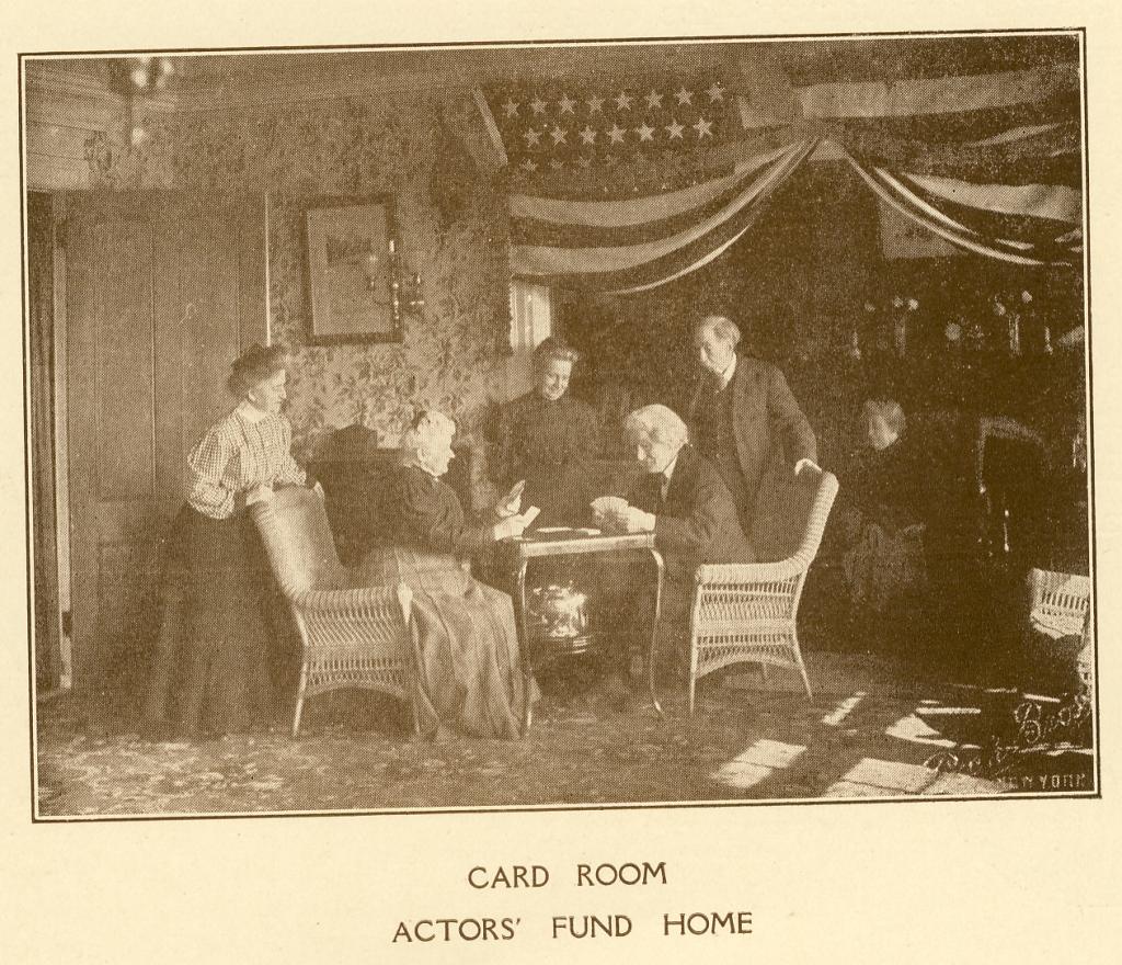 A card room at the Actors Fund Home, Staten Island, c. 1917. | Photo by Entertainment Community Fund