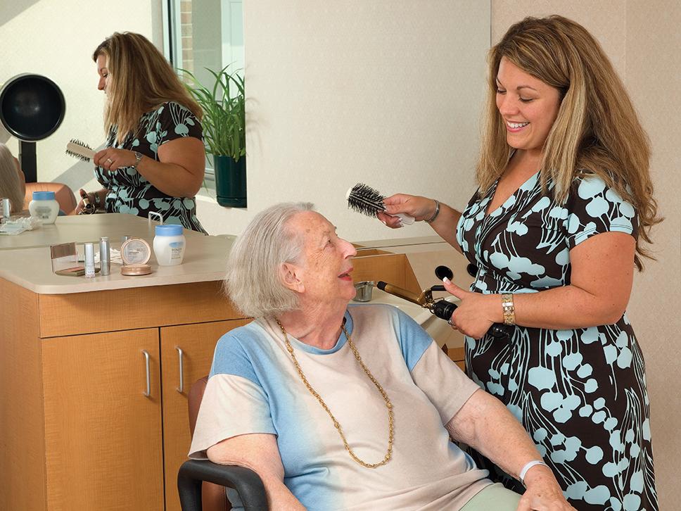 One of the most popular spots at the Home. PS Salon & Spa provides professional salon services for our residents and family members. | Photo by Lou Manna